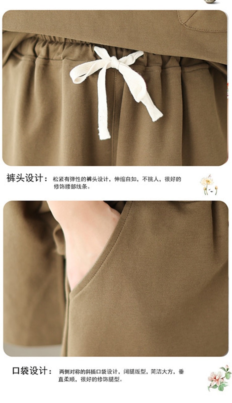 大尺碼女款夏裝寬鬆短袖素色休閒套裝(上衣+短褲)M-5XL