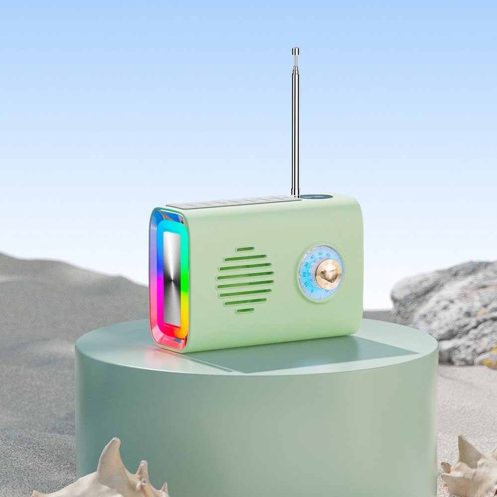 戶外便攜太陽能藍牙音箱收音機 彩燈藍牙喇叭收音機 P36 (USB+太陽能充電)