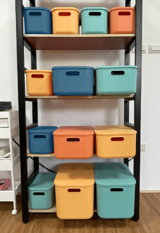 莫蘭迪可堆疊日式手提收納盒 置物盒 收納箱 整理箱 桌上收納 桌面收納