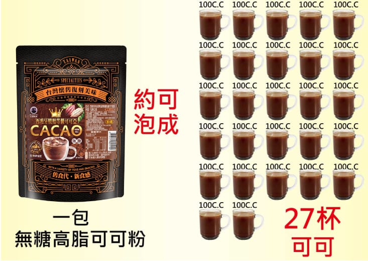 【王媽媽推薦】頂級無糖高脂纖維可可粉120g 沖泡飲