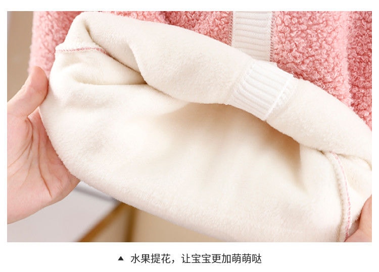 寶寶雙面絨開衫加絨毛線外套 兒童保暖外套 0-5歲嬰兒保暖上衣