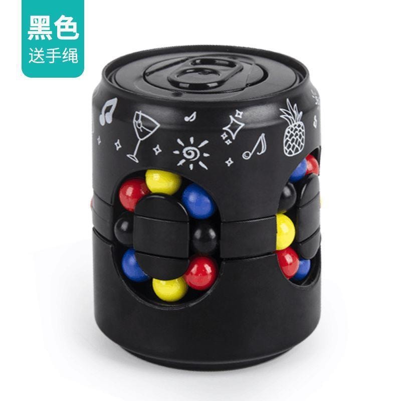 趣味兒童益智玩具 易拉罐魔方陀螺 旋轉魔豆罐 指尖陀螺 邏輯思維訓練