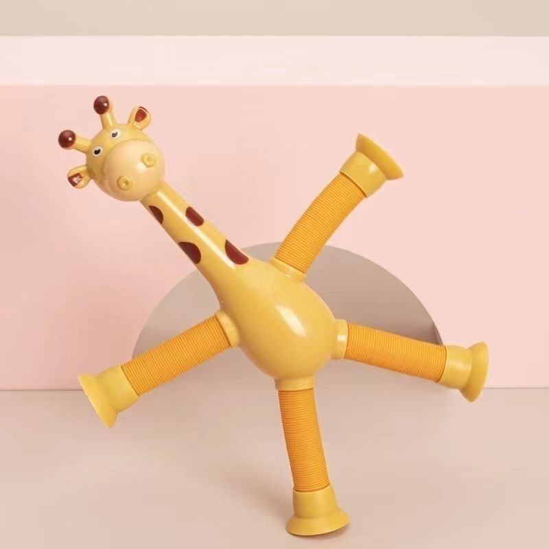 發光長頸鹿 百變伸縮長頸鹿 自帶吸盤 兒童益智玩具 紓壓玩具