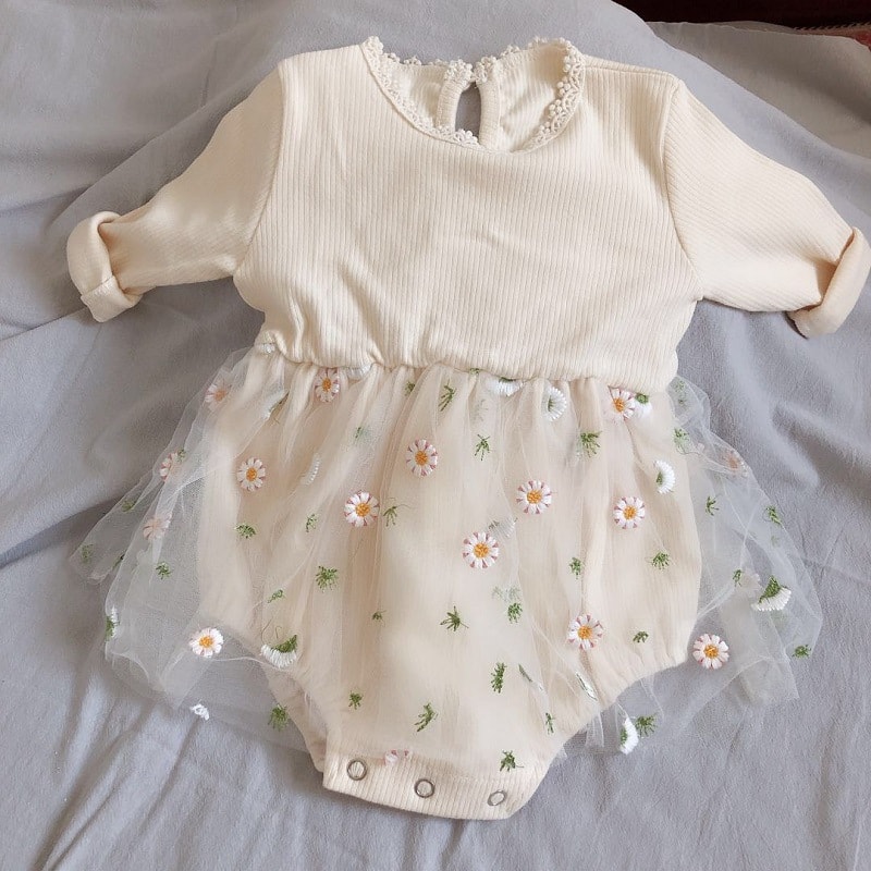 韓版嬰幼童針織網紗包屁衣 蓬蓬裙嬰兒裝
