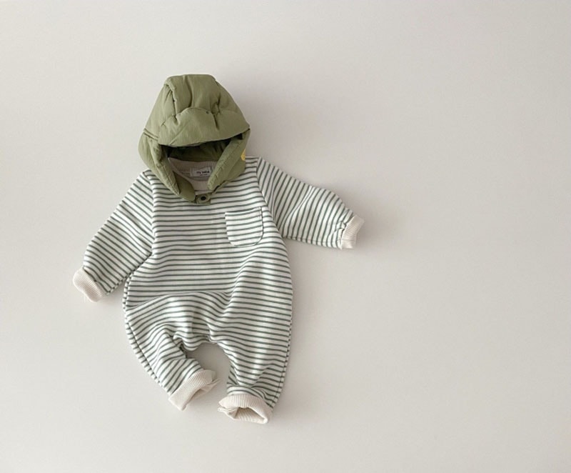 簡約風休閒條紋寶寶連體衣 寶寶休閒條紋衣 (男女款)