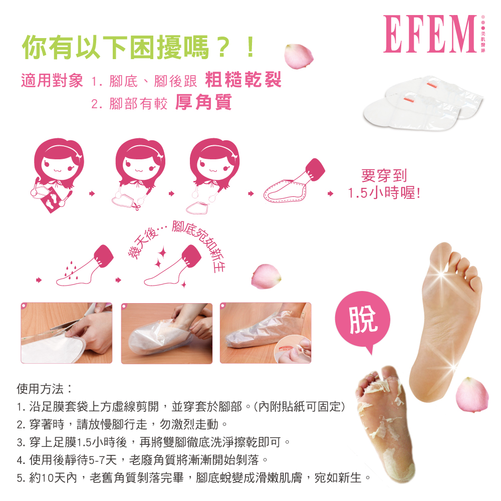 EFEM 神奇去角質足膜