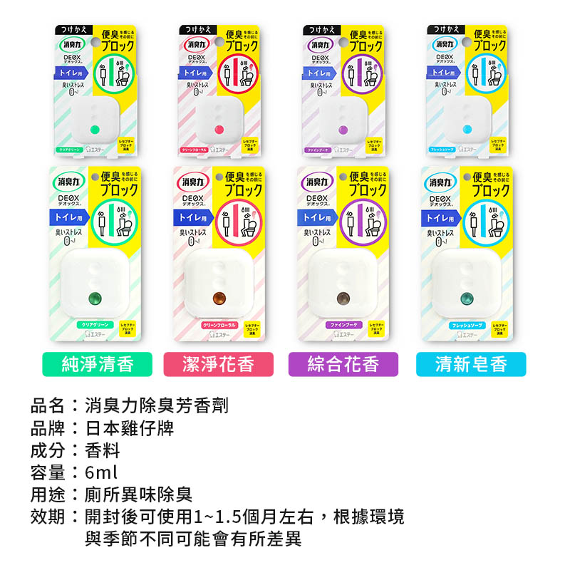 【ST 雞仔牌】 DEOX 淨味消臭力 廁所室內淨味消臭力芳香除臭劑-日本境內版-A4010