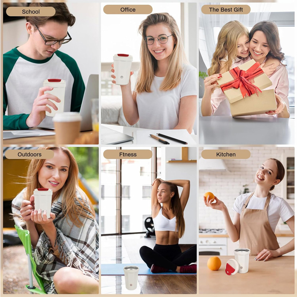 新五代陶瓷款全自動磁力咖啡蛋白粉攪拌隨行杯(400ml)