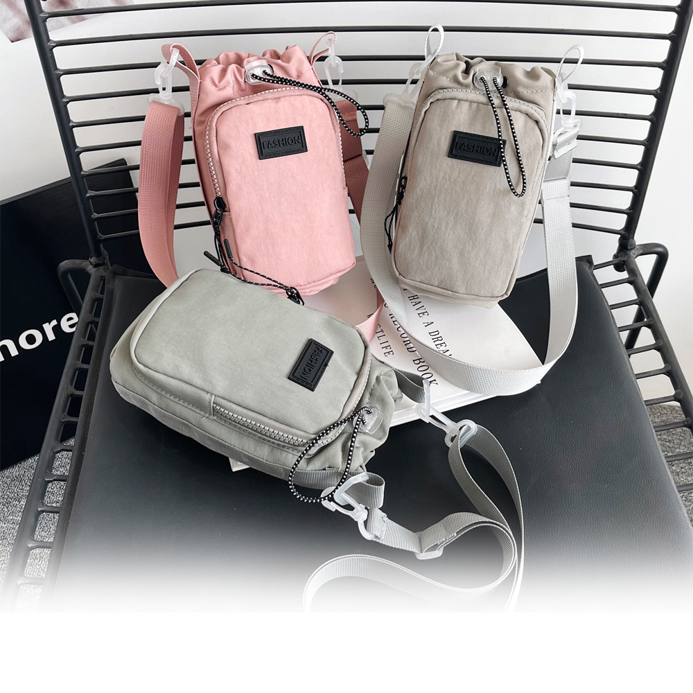 休閒便攜束口斜跨水杯包