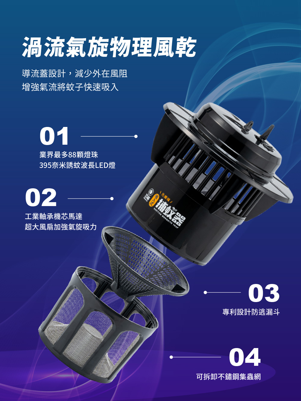 【巧福】吸入式捕蚊 UC-800 850LED 系列 (台灣製) 