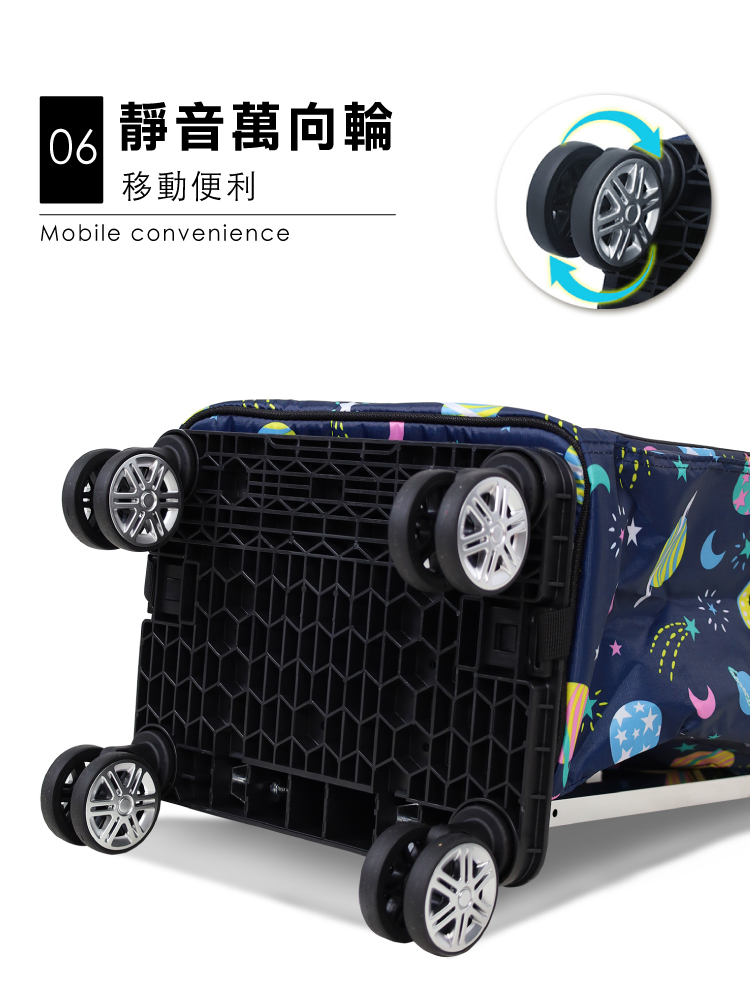 【ANDYMAY2】奈拉拉桿防水保溫折疊購物車-大款