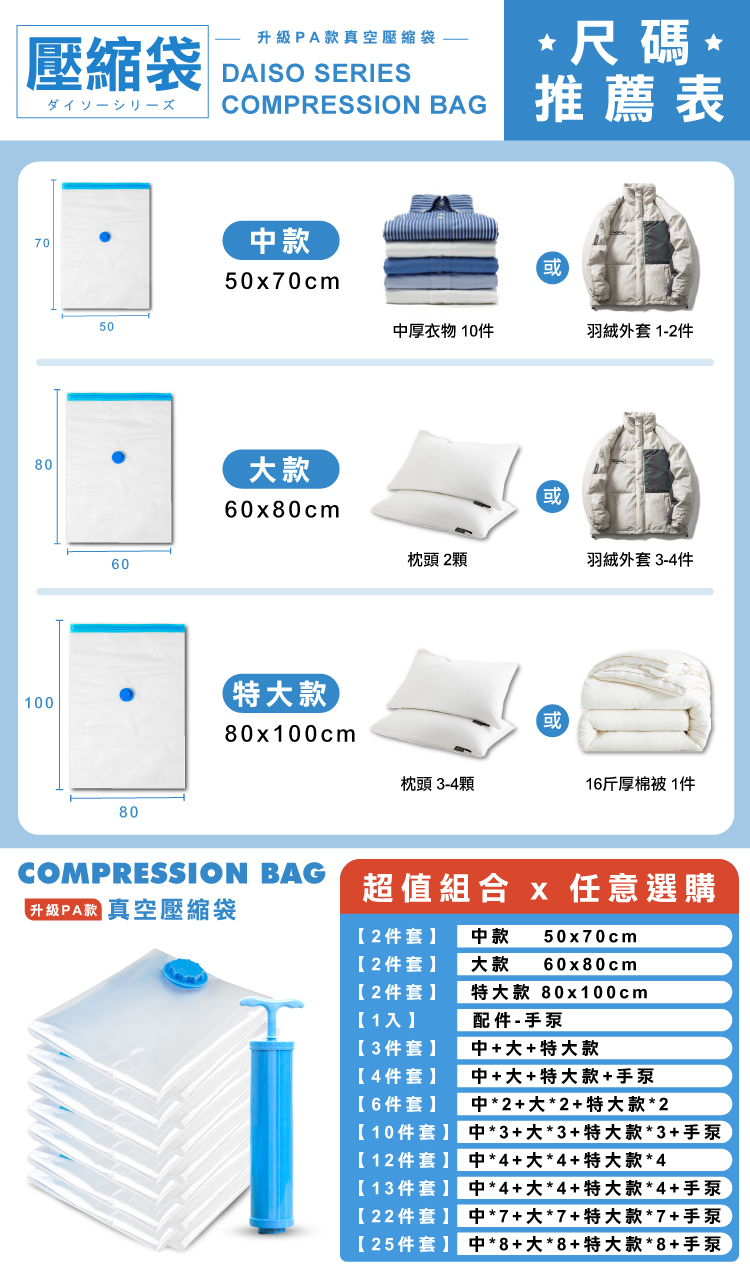 【ANDYMAY2】收納趣真空壓縮袋