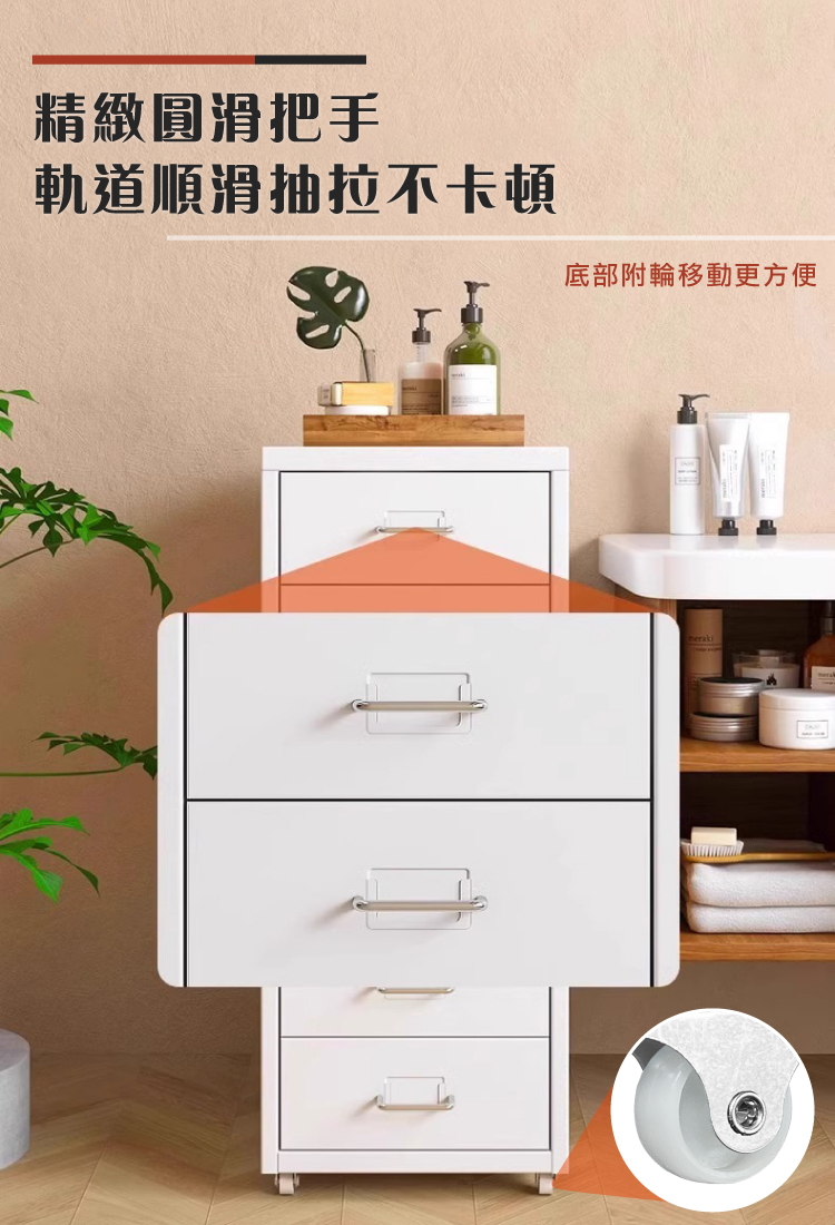 【ANDYMAY2】鋼鐵職人移動式全鋼板抽屜置物櫃-32L三層/四層 任選