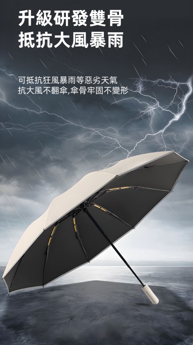 自動反向加厚雙骨晴雨傘