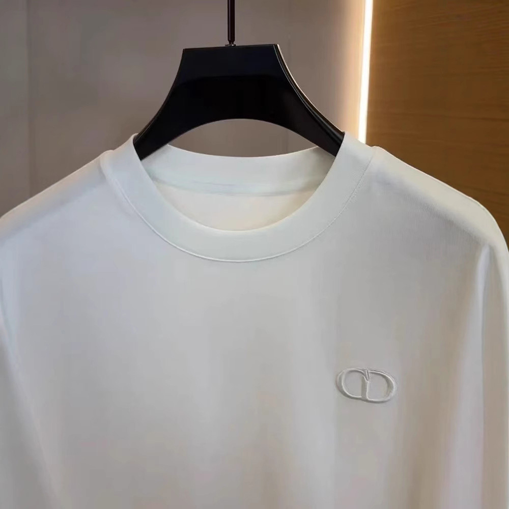 夏季寬鬆刺繡字母短袖圓領T恤