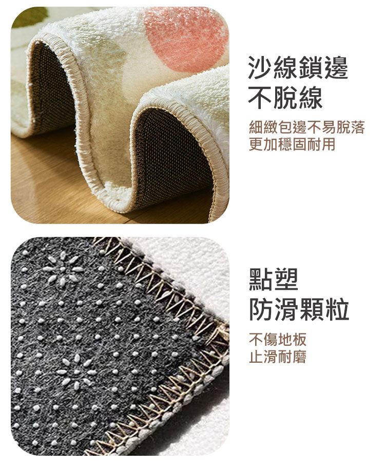 復古莫蘭迪幾何色塊仿羊絨地墊(60x160cm)