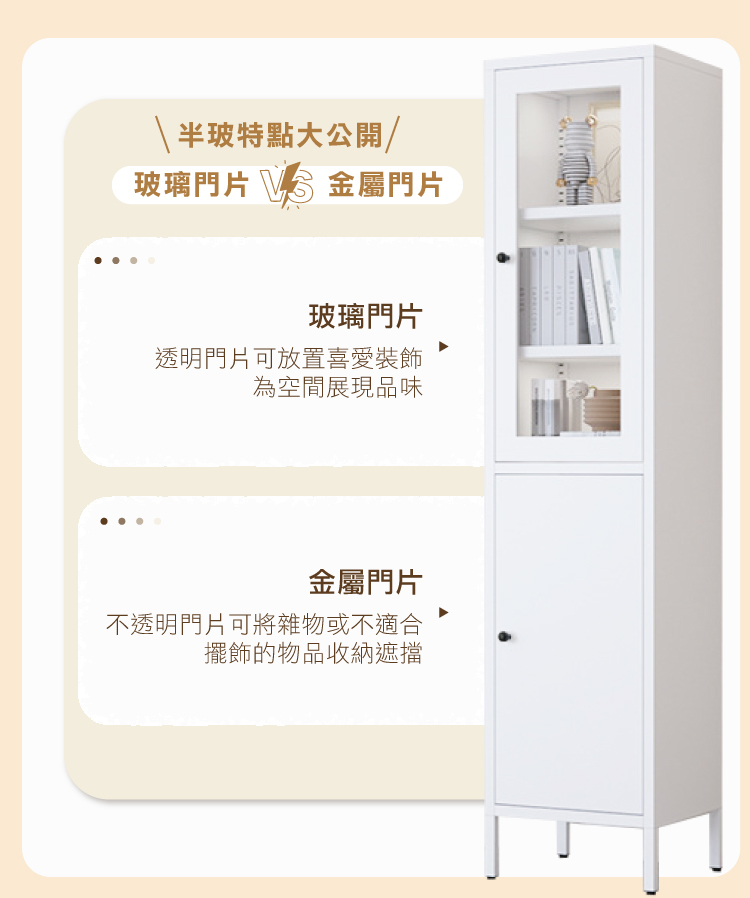 【ANDYMAY2】OH-K125 鋼鐵職人碳鋼簡約耐重收納櫃 40寬單門-180CM高腳