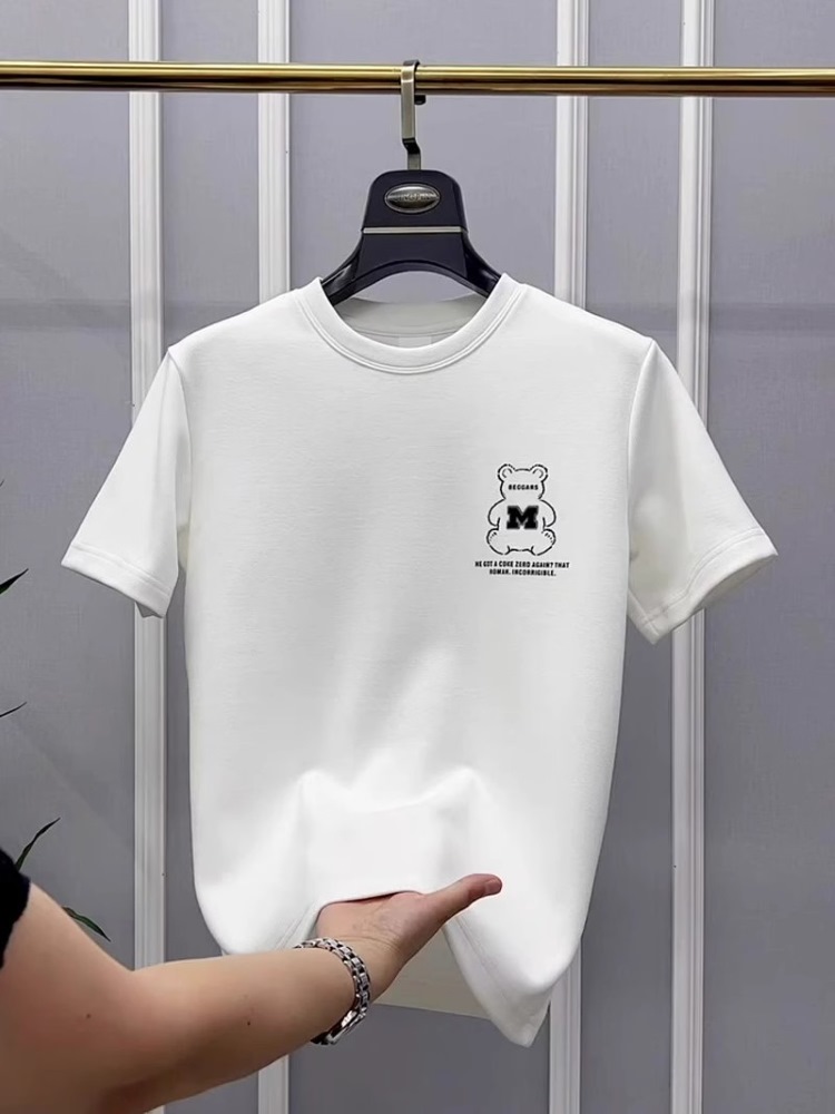美式時尚個性熊印短袖T恤