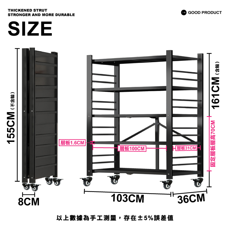 （2025 六月)【ANDYMAY2】洛克巨型免組裝置物架-100寬五層