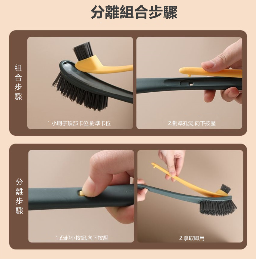 兩用雙頭長柄植毛馬桶刷