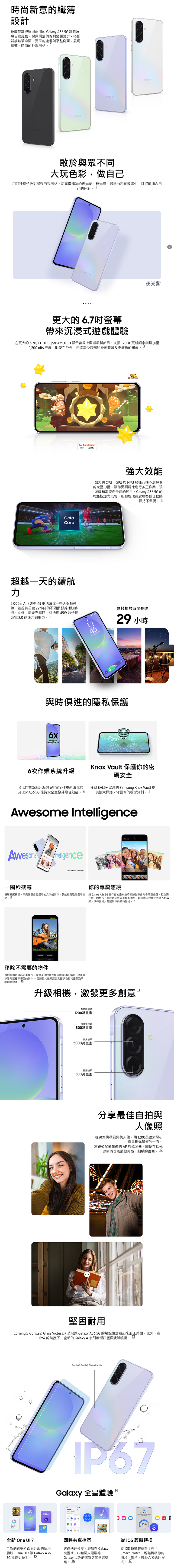 Samsung Galaxy A36 6.7吋(8G/128G) 5G 智慧型手機