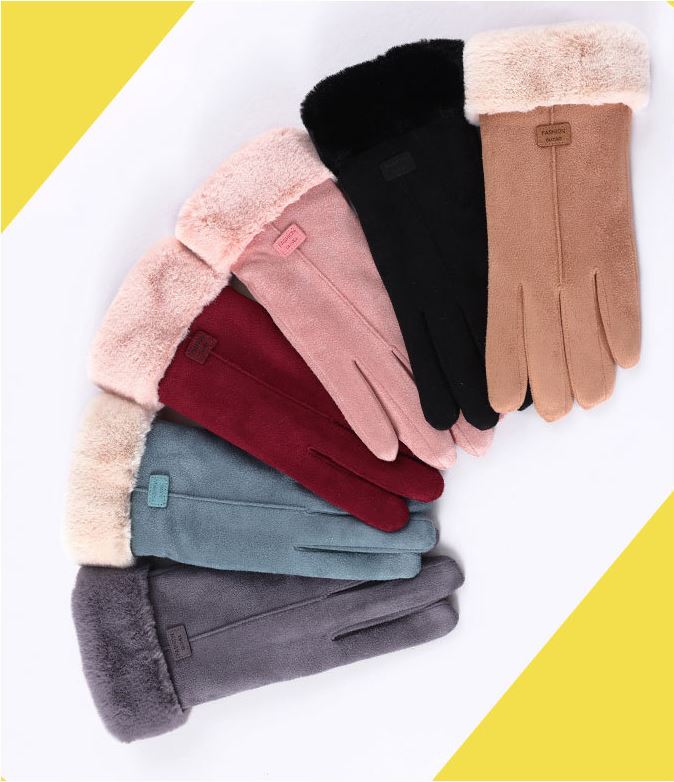 冬季保暖觸屏手套(束口款/絨毛款)