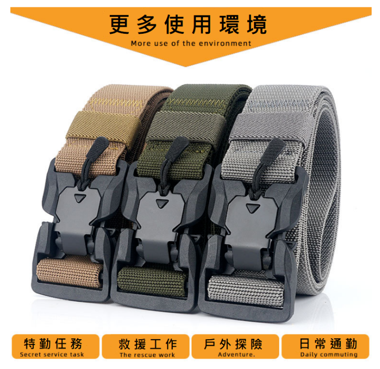 新款塑鋼頭雙色彈力腰帶&磁力休閒腰帶