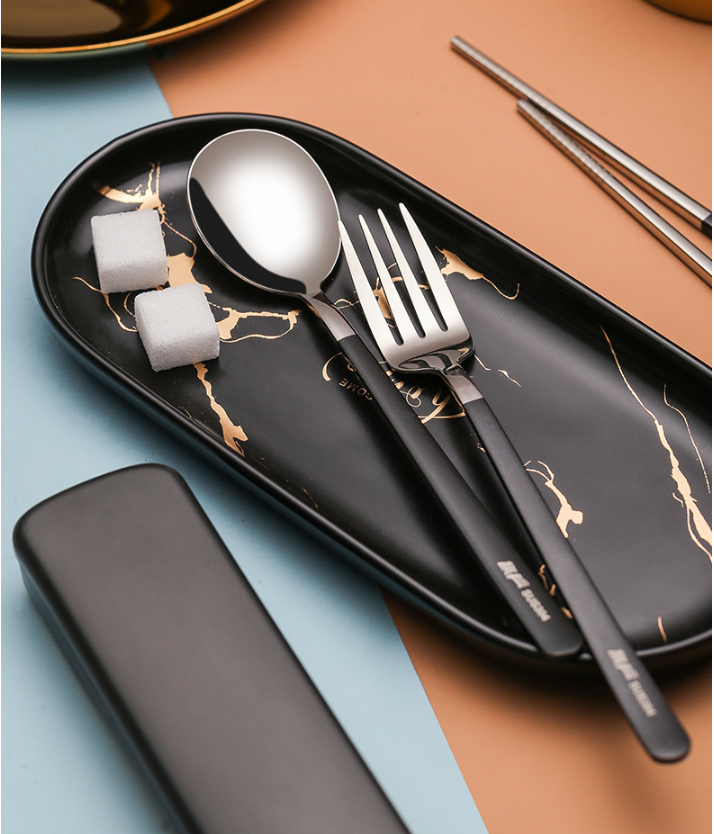 時尚兩用304不鏽鋼餐具組-無盒裝