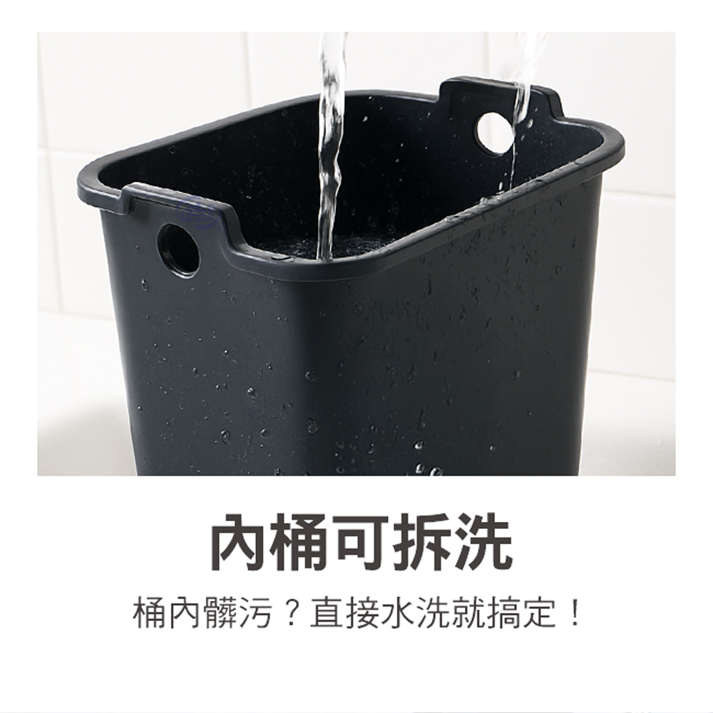 【百鈴】髒會滅不鏽鋼雙開廚餘垃圾桶5公升+活性除味包3包(雙開廚餘桶/不鏽鋼垃圾桶/廚房垃圾桶/廚餘分類桶/掀蓋式垃圾桶)