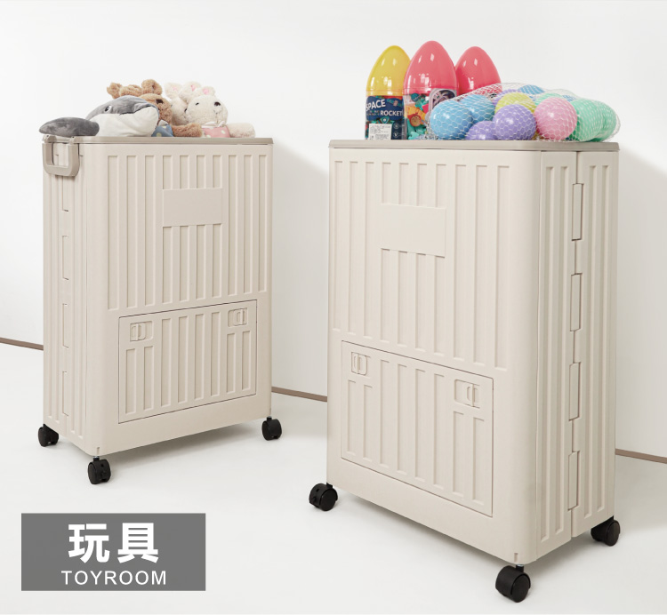 (2025 七月)【ANDYMAY2】85L玉川大容量雙層附輪收納箱-奶茶色(OH-Q328)