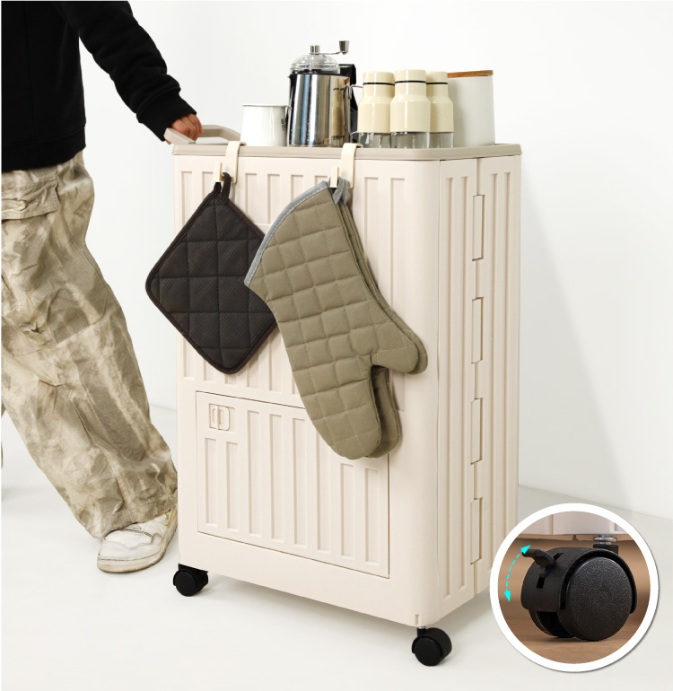 (2025 七月)【ANDYMAY2】85L玉川大容量雙層附輪收納箱-奶茶色(OH-Q328)