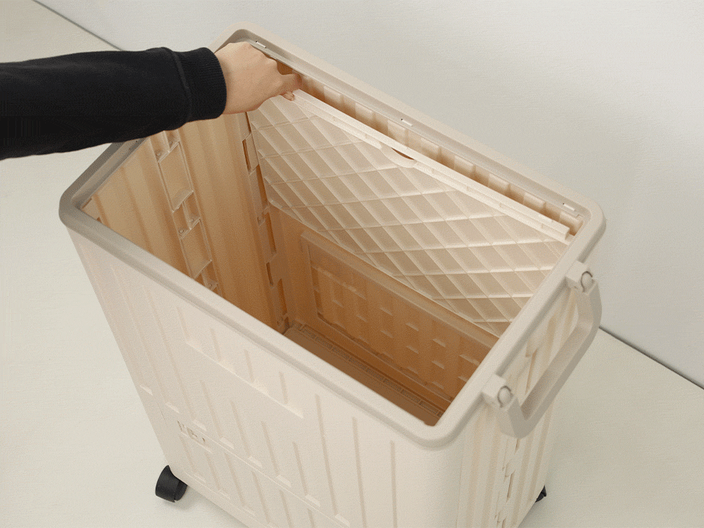 (2025 七月)【ANDYMAY2】85L玉川大容量雙層附輪收納箱-奶茶色(OH-Q328)