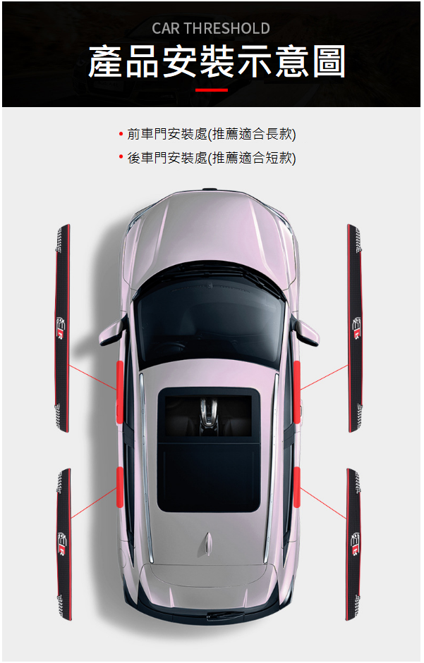 車用迎賓踏板保護貼-印花款/碳纖紋款