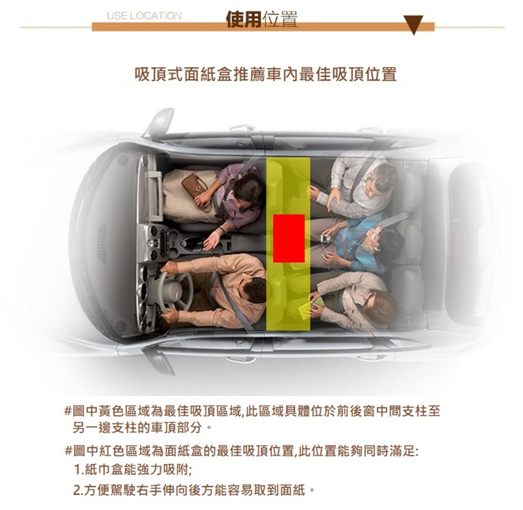 創意吸頂式車用面紙盒