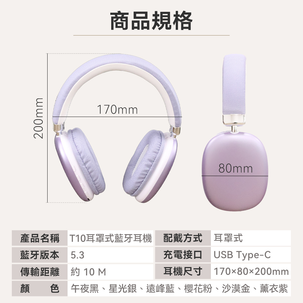 聆翔 T10 耳罩式藍芽耳機