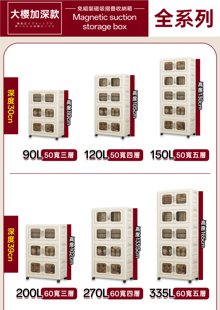 (2025 七月)【ANDYMAY2】大櫻加深款雙開門折疊收納櫃-上蓋(AM-R600-X)