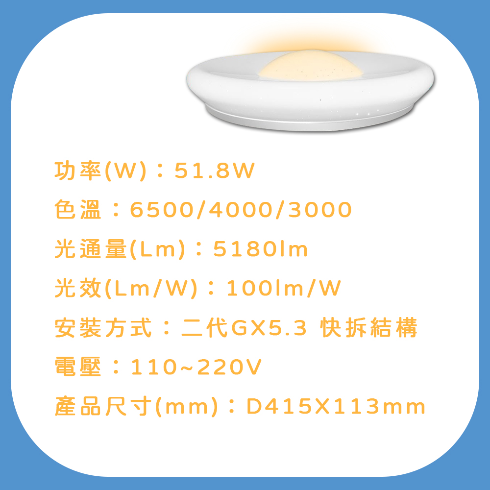 【亮博士】LED 開運吸頂燈 51.8W 白光/自然光/黃光