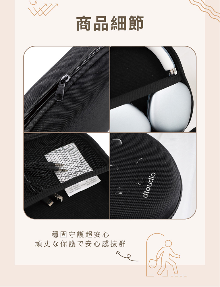 【DTAudio 聆翔】耳罩式耳機收納盒｜硬殼防護、防摔耐磨