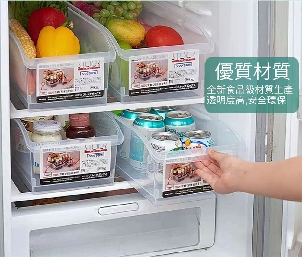 【秩序生活】透明堆疊冰箱收納盒