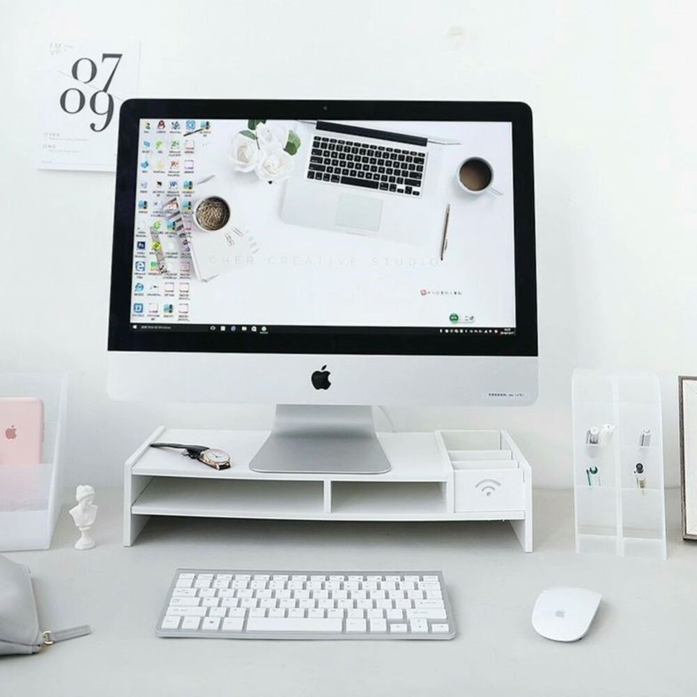 【Modux】護頸螢幕增高架 增高+收納雙重好處 桌面收納 增高護頸