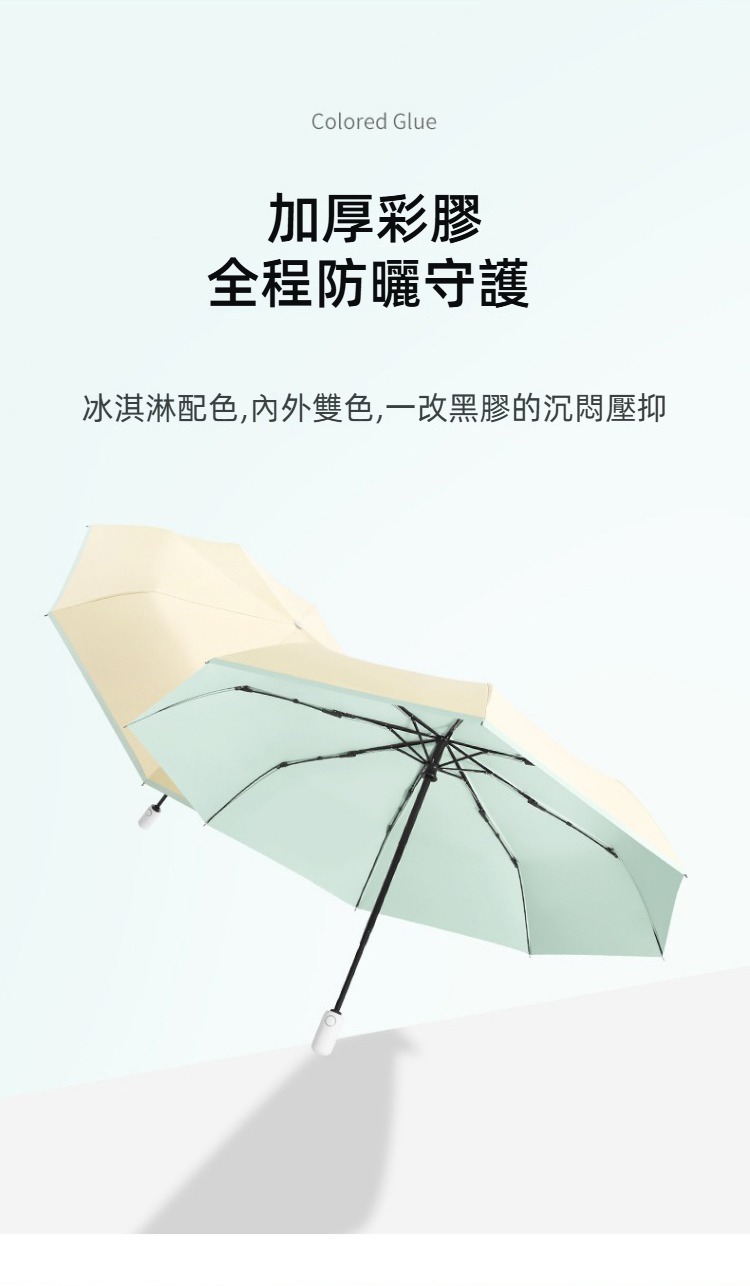 馬卡龍彩膠晴雨自動傘 雨傘 陽傘 抗UV 防紫外線