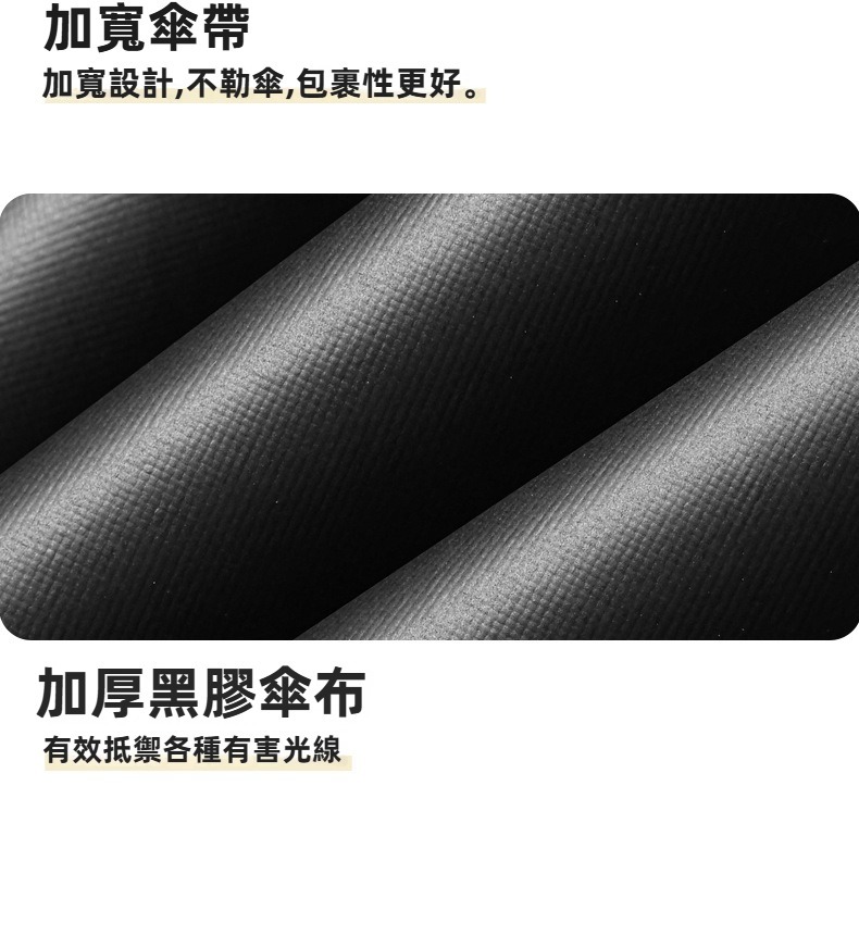 隱形手柄雙龍骨黑膠晴雨傘 防曬 抗紫外線 抗UV