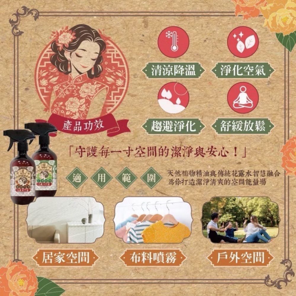 【夢回香】情懷版香氛花露水 懷舊風包裝 客廳臥室 陽台廁所