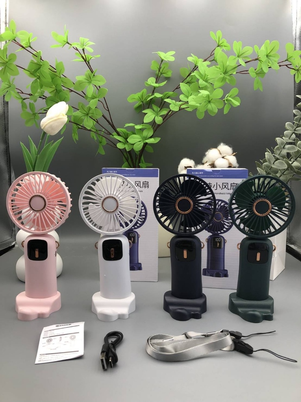 【風言FAN】夏日手持摺疊風扇 五檔調節 手持風扇 桌面風扇