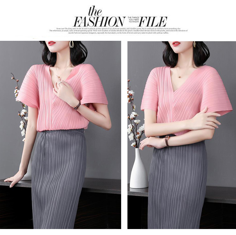 KSN2685吻痕壓褶風格上衣