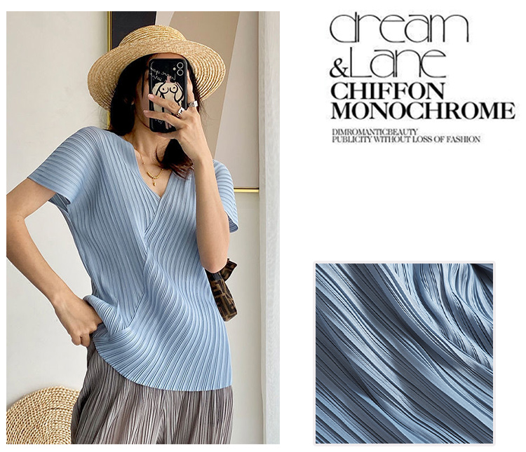 KSN2685吻痕壓褶風格上衣