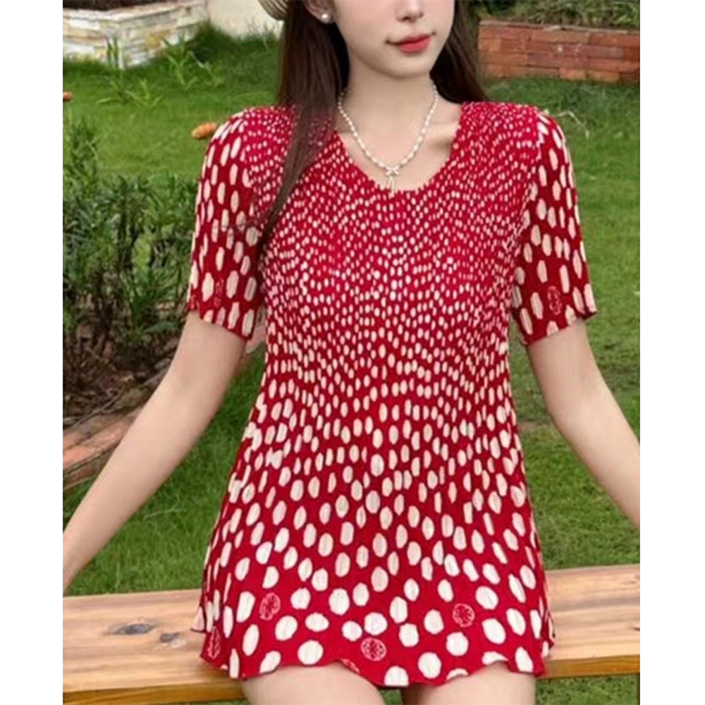 KSN3345韓國亞麻涼感完美無敵三宅風壓褶上衣