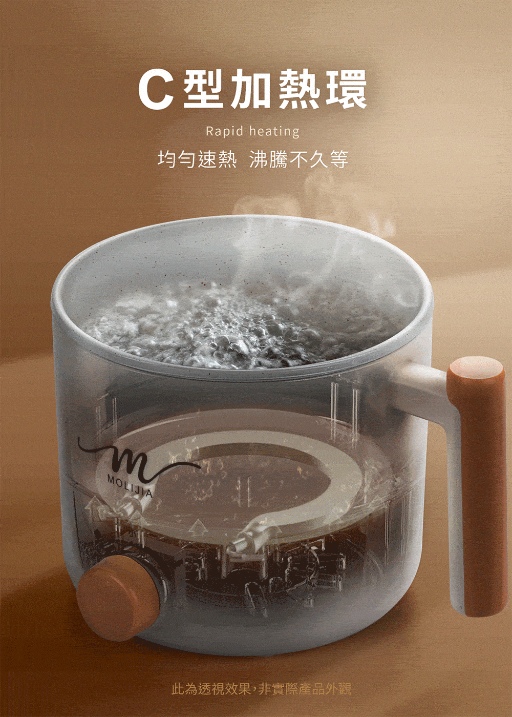 【MOLIJIA 魔力家】1.8L-M28 雙層防燙不沾快煮鍋(BY011028)