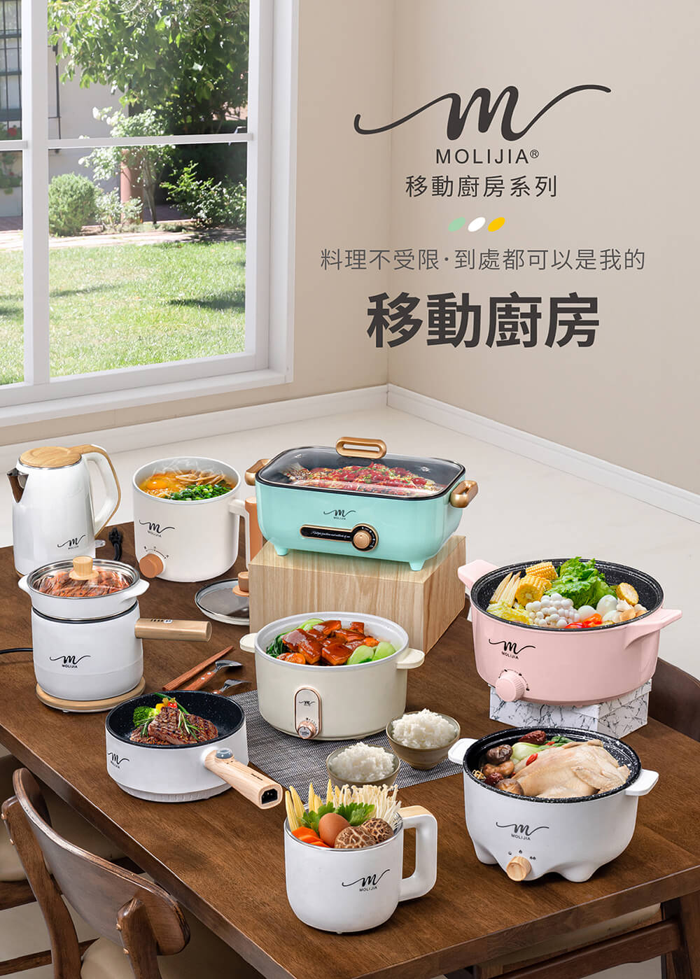 【MOLIJIA 魔力家】1.8L-M28 雙層防燙不沾快煮鍋(BY011028)