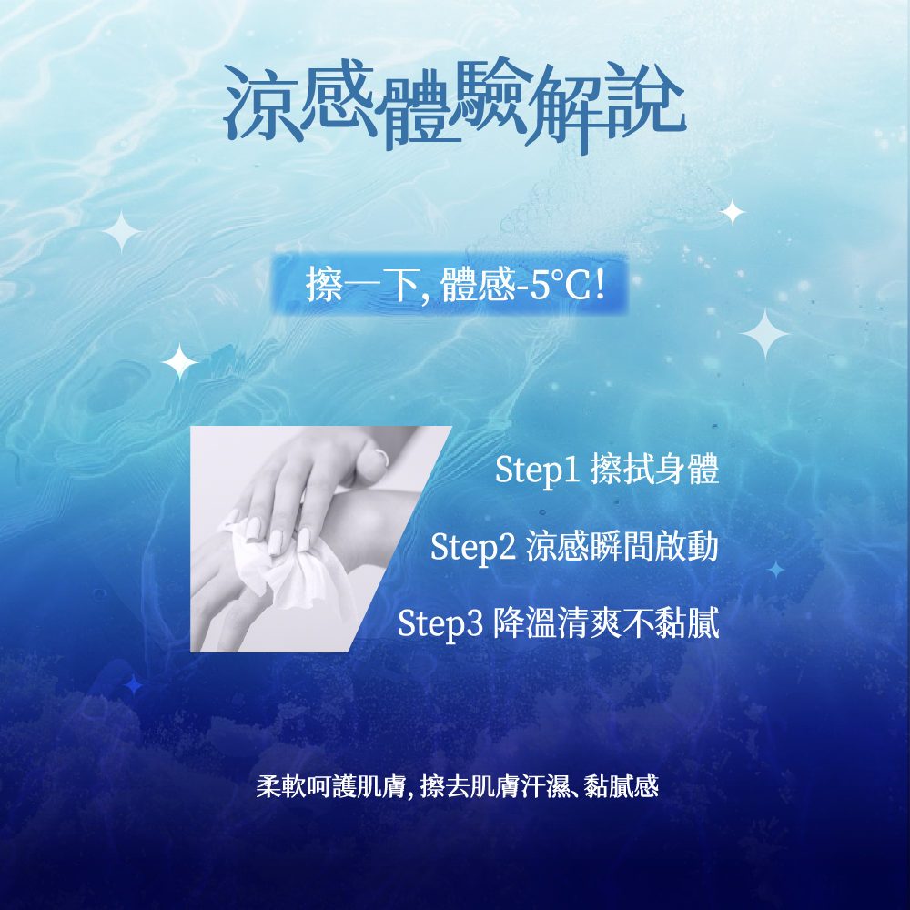 淨涼極凍濕巾 -5℃冰涼有感 迷你包裝好攜帶 (8抽x3包/袋)
